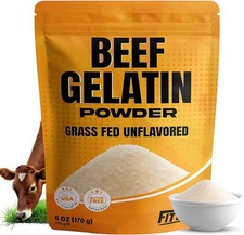 Beef Gelatin Powder 6 oz - Grass-Fed, Unflavored, Non-GMO - Premium Thickening 