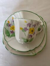 MELBA WARE BONE CHINA TRIO BONE HAND PAINTED FLOWER DESIGN
