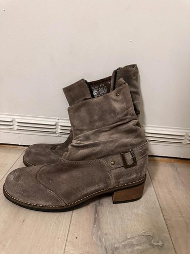 Wolky grey leather ankle - grey,