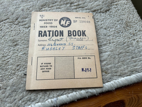 Ration book ministry food - book.,