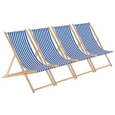 4x Folding Wooden Deck Chairs