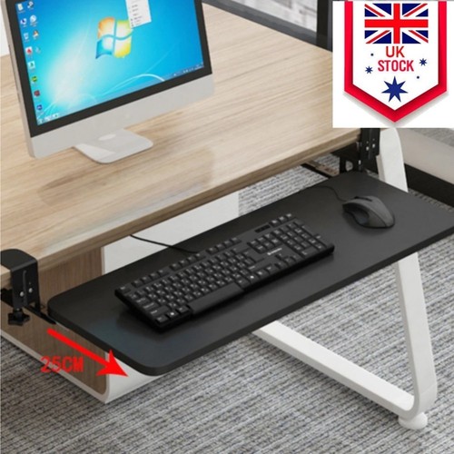 Keyboard tray under desk with - keyboard,