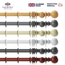 Wooden Curtain Pole Set - 28mm