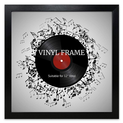 Vinyl record cover black - 12",