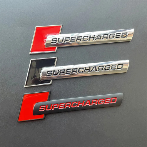Metal supercharged emblem - 3d,