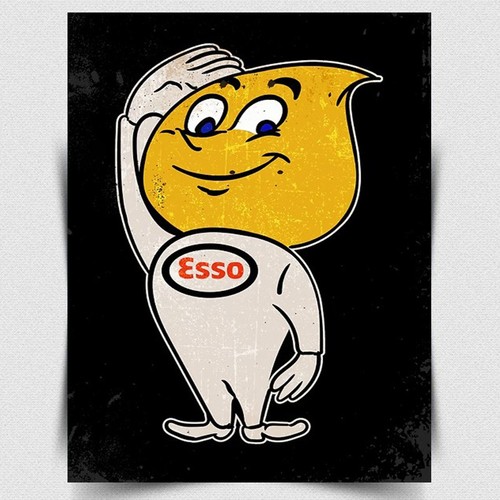 Esso motor oil sign metal - esso, wall