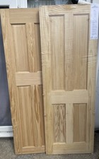 Victorian Style 4 Panel Solid Clear Pine Internal Doors 2x Set 