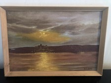 Small Oil Painting On Board. Sunset Landscape-48x33cm. Signed-G.C.JEFFS  Framed