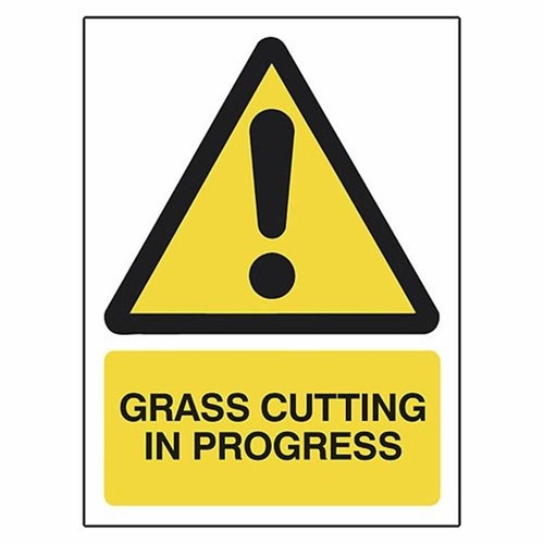 Grass cutting progress sign - progress,