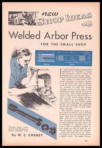 Welded arbor press - press, for