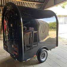 Small Black Food Trailer | Mobile Catering Van for Coffee Snack Drinks