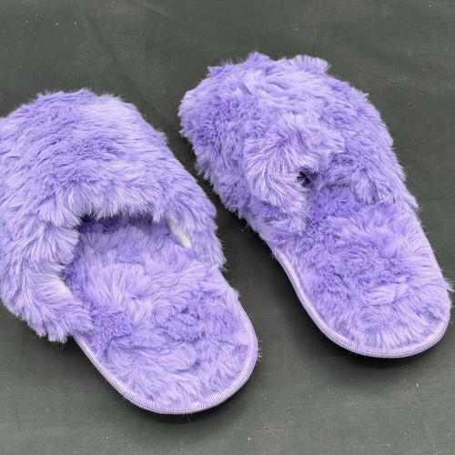 Girls purple fluffy - fluffy, mule
