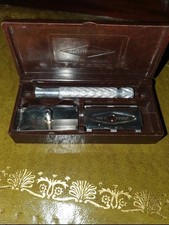1963 Gillette British Tech Vintage Safety Razor In Original Case