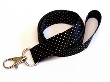 1mm polka dot black neck strap