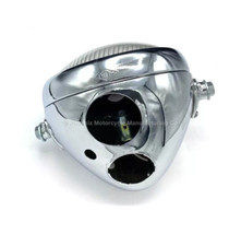 6.5" MILLER TYPE CHROME HEADLIGHT HEADLAMP BSA TRIUMPH NORTON AJS MATCHLESS ETC