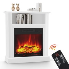 2000W Electric Fireplace LED Flame Freestanding W/ Storage Compartment Heater
