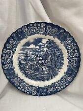 British Anchor Memory Lane Blue & White Country Scene Decorative Plate