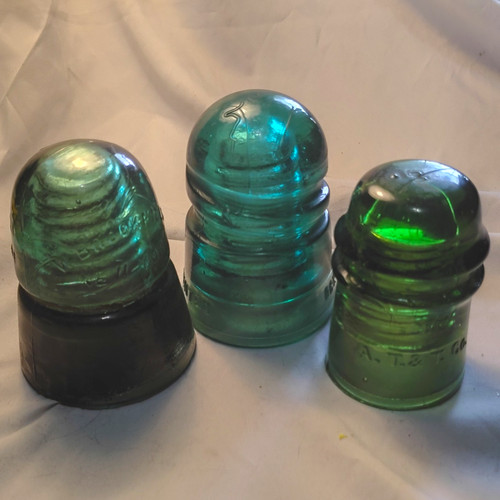 Lot aqua green glass - 3, aqua/green
