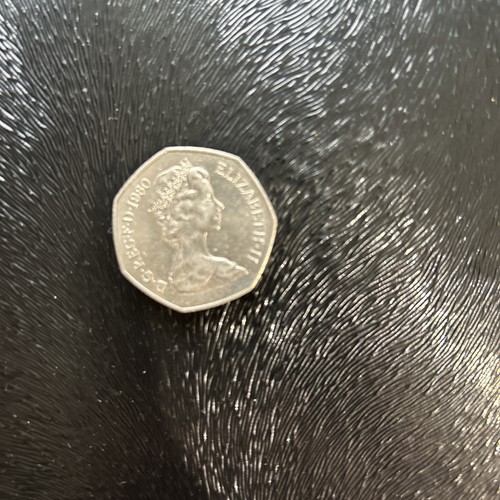 1980 50pence coin old large - 50pence,