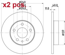 X2 PCS REAR BRAKE DISC ROTOS