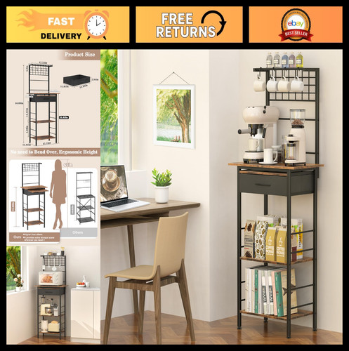 Tier coffee bar station with - 5-tier,