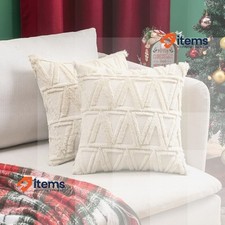 MIULEE Christmas Sofa Cushion Cover Soft Wool Throw Pillow Case Beige 50x50cm