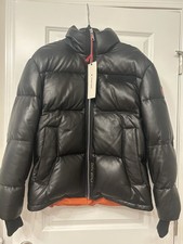 Zara SRPLS Leather Puffer Jacket Small NWT