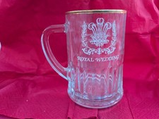 VINTAGE 1981  ROYAL WEDDING GLASS TANKARD (Charles And Diana).