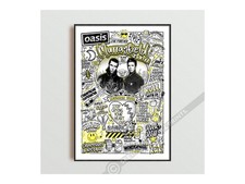 Oasis 25' Live Murrayfield Art Print, Oasis Setlist Poster, Comeback Tour Merch