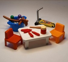 Playmobil House Furniture - Table, Chairs & Toys for Child Figures  - Pre-owned