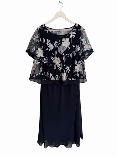 Chesca navy dress floral - navy,
