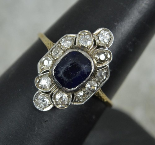 Edwardian 18ct gold sapphire - 18ct,