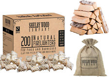 200 Firelighters Eco Wax Coated Wood Wool Flame Fire Starters Plus 3.5 KG Kindle