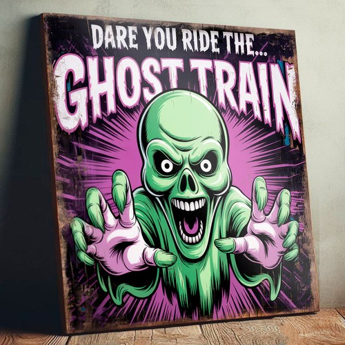 Ghost train vintage style - train,