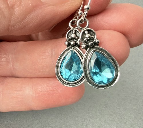 Aquamarine silver earrings 925 - aquamarine,