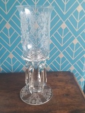 Antique crystal candlestick - crystal,
