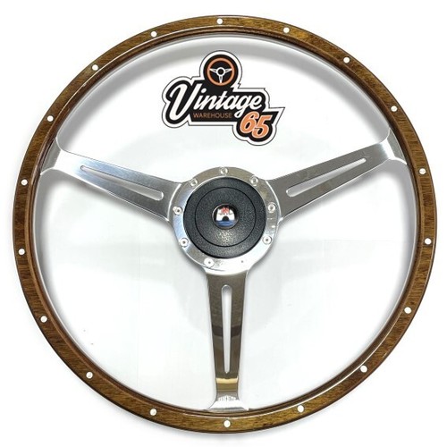 Wood rim steering wheel - 17",