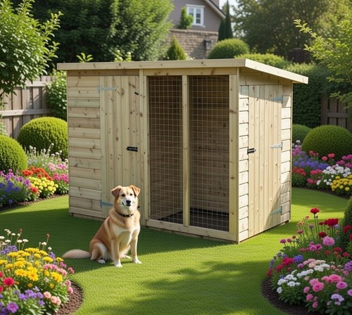 Dog kennel and - dog,