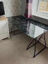 Ikea Glass Top Patterned Desk