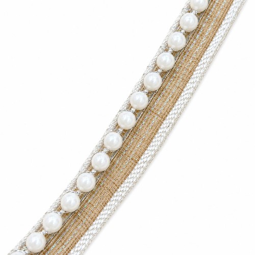 White pearl beaded trim sew - trim,,