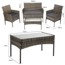 Piece garden sofa set - sofa,