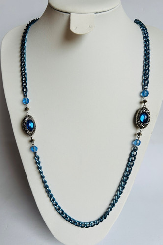 Blue metal evil eye - metal,