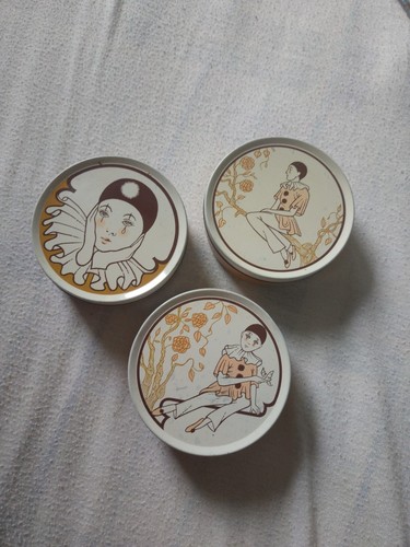 Vintage round pierrot tins - vintage,