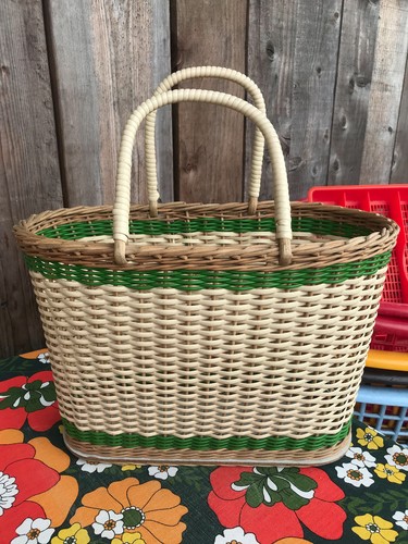 Vintage wicker plastic woven - wicker,