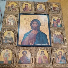 VINTAGE GREEK ORTHODOX CHRISTIANITY  ICON  28 by 24 cms