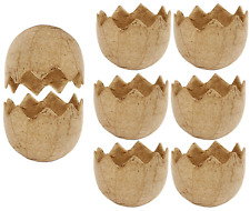 Set of 8 Paper Mache Easter Eggs Shell Halves Paint Decorate For Hunt & Bonnets