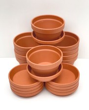 Large Terracotta Half Plant with Saucers Pots 15.5cm x 9 H (HF15/S15)