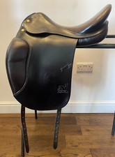 17” Prestige Appaloosa Brown Italian Leather Dressage Saddle Med / Wide