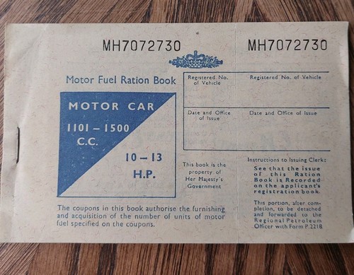 Motor car fuel ration - car,