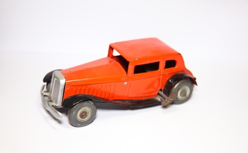 Vintage tinplate clockwork car - vintage,
